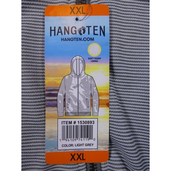 Hang Ten Men's  Full-Zip Hoodie Light Grey Size XXL‎ - Picture 10 of 11